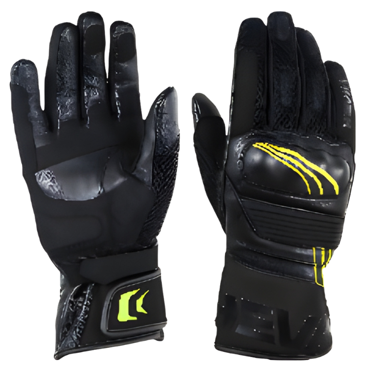 hevik handschuhe Hevik Helios-R Motorradhandschuhe Sommer Leder CE Schwarz Gelb