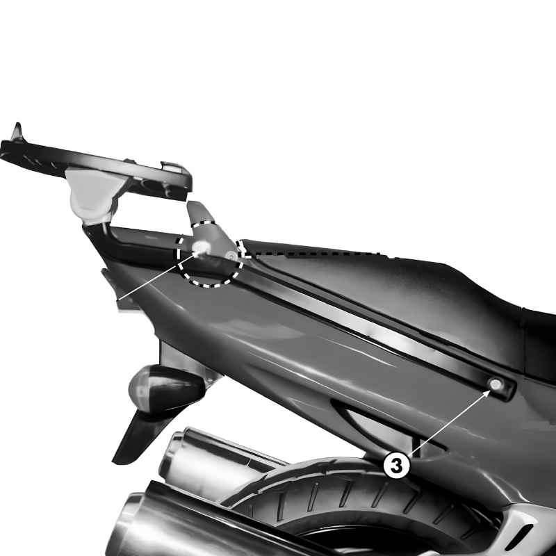 Kappa K2480 disegno di montaggio dell'attacco posteriore sulla Honda CBR 1100 XX