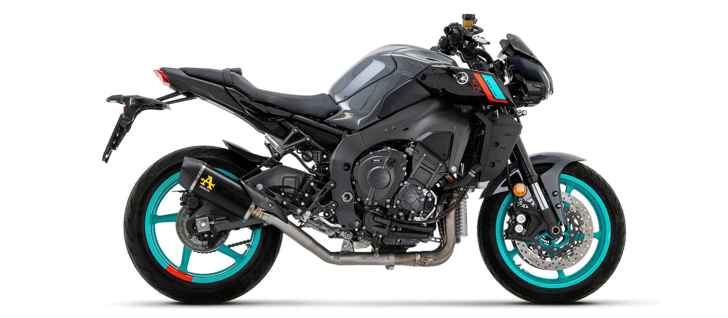 Terminale Indy Race alluminio Dark con fondello carby per Yamaha MT-10 2022/2024 - Arrow (71946AKN)