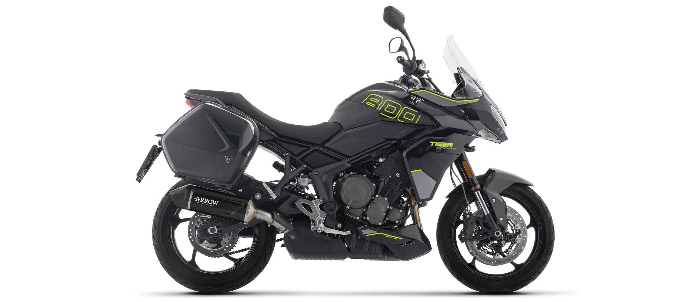 Terminale Indy Race EVO alluminio Dark con fondello carby per Triumph TIGER SPORT 800 2025/2026 - Arrow (72668AKN)