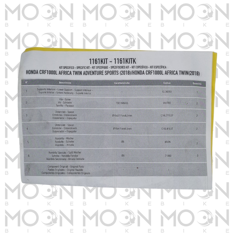Kit Viteria Kappa 1161KITK per Portavaligie Laterali Honda Africa Twin CRF1000L 2018-2019