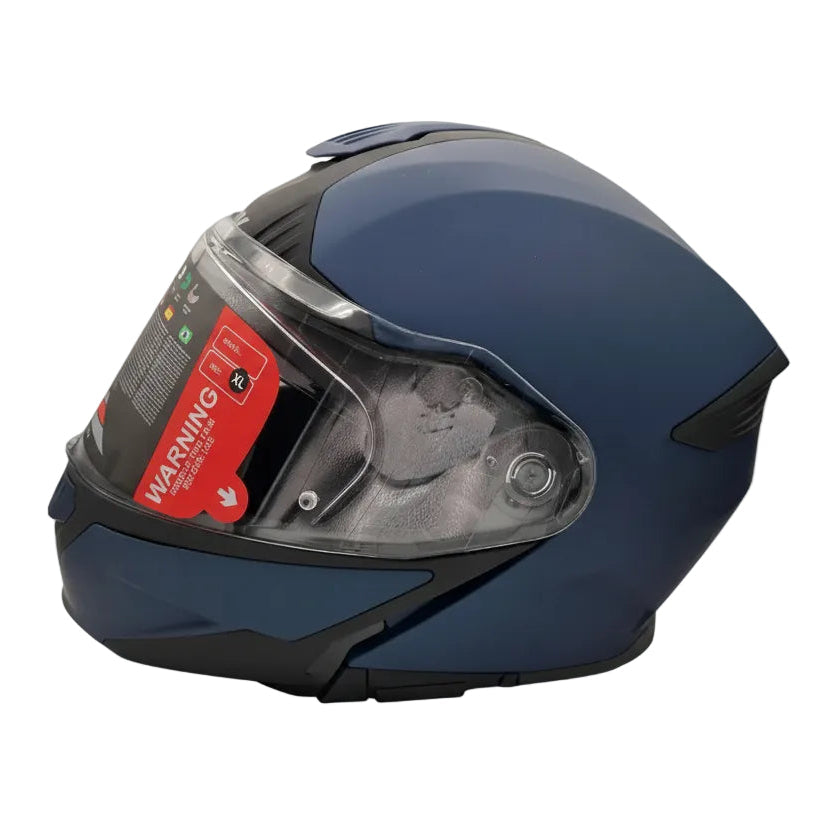 SMK Gullwing Solid Casco Modulare Blu Opaco – ECE 22.06 Doppia P/J Pinlock Ready
