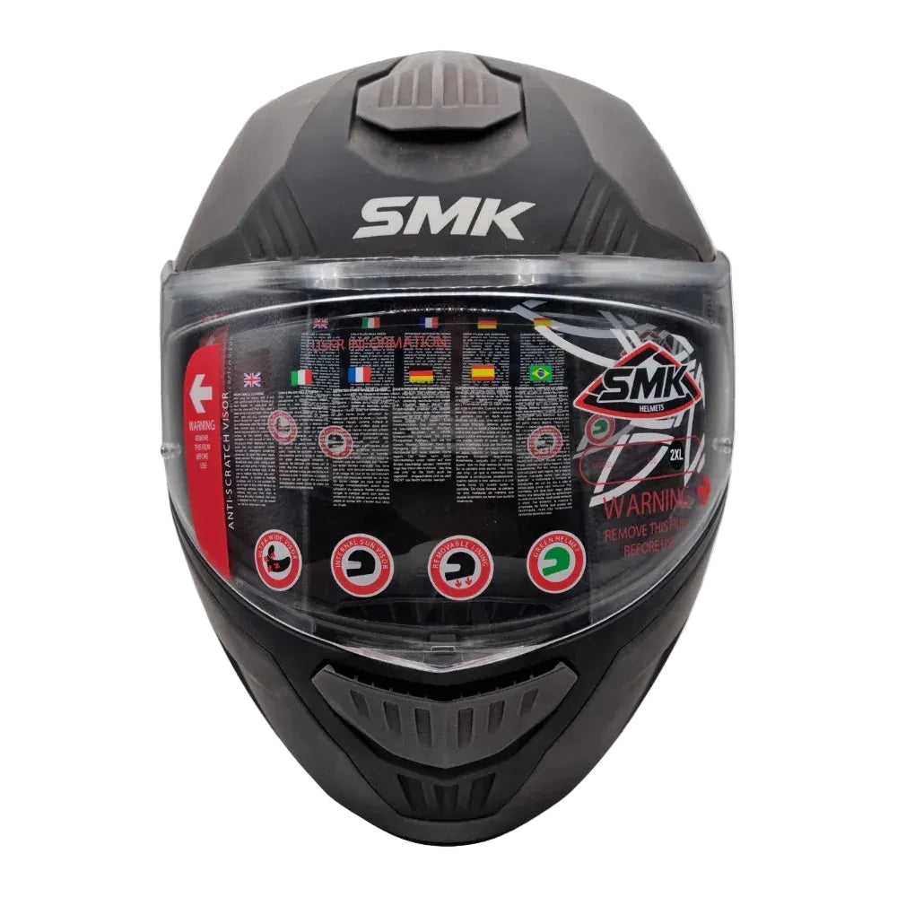 SMK Gullwing Solid Grigio Opaco – Casco Modulare P/J ECE 22.06 Pinlock Ready