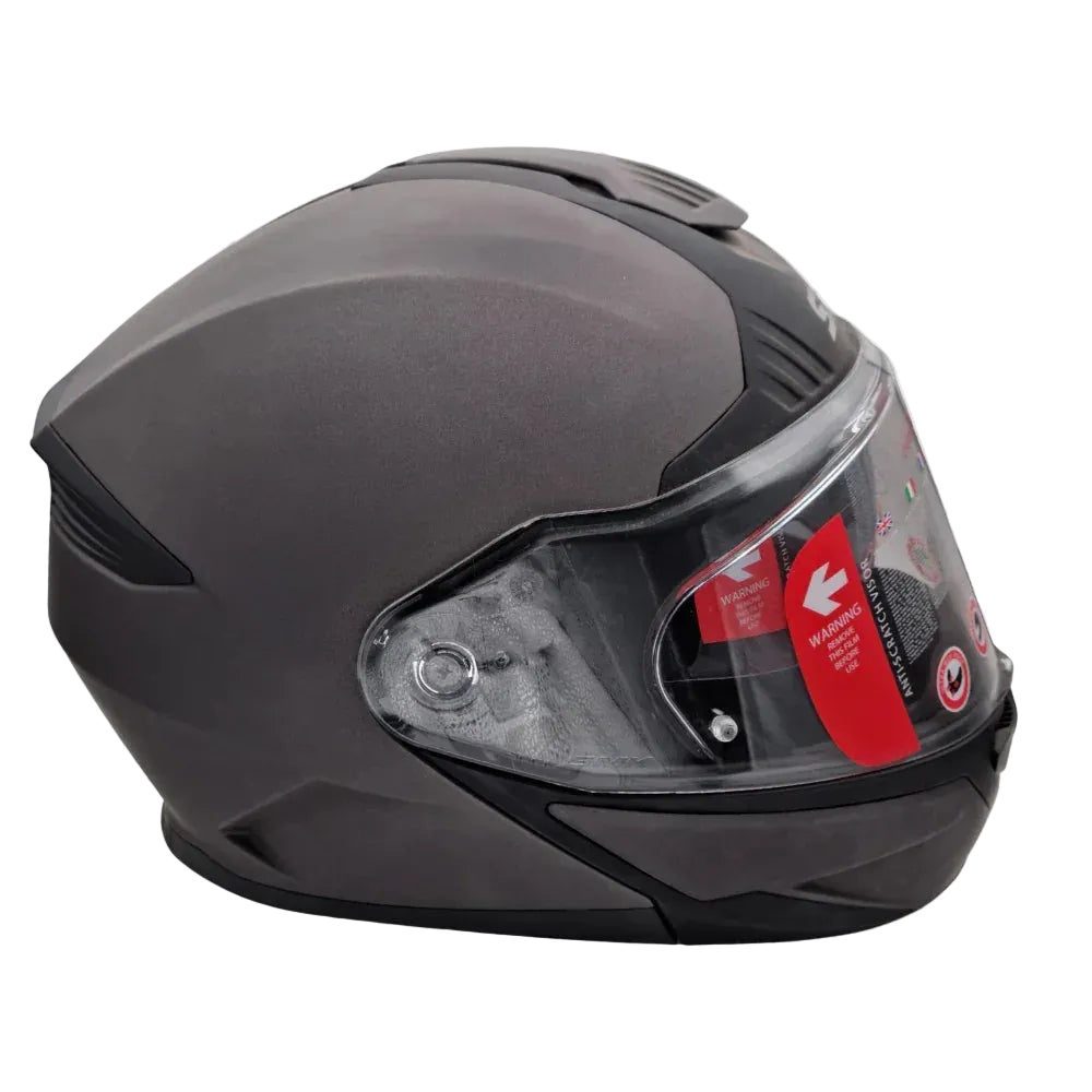 SMK Gullwing Solid Grigio Opaco – Casco Modulare P/J ECE 22.06 Pinlock Ready