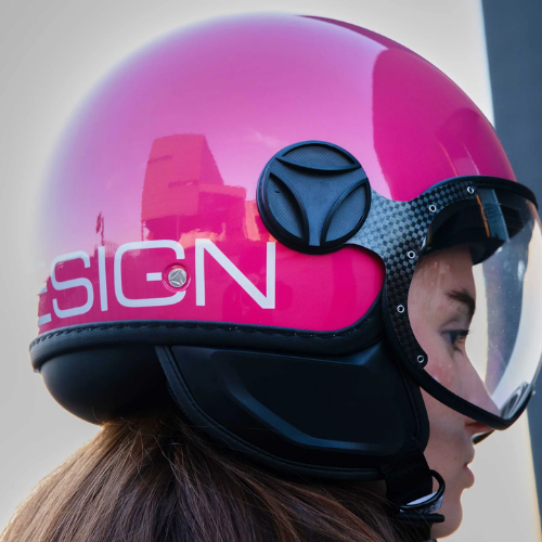Momo Design FGTR Classic Jet Helmet Candy Fuchsia White - ECE 22.06 ABS Visor