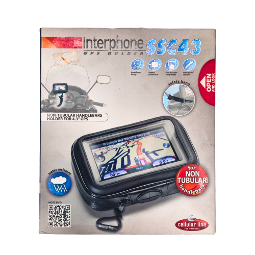 Cellularline SSCGPS43 Porta Navigatore Moto Impermeabile 4.3" – Manubri Non Tubolari Scooter - Moon Bike - Vista 1