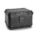 Bauletto Kappa KMX400B K'METROBOX Monolock 40 litri in alluminio verniciato nero opaco, vista frontale chiuso