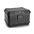 Bauletto Kappa KMX400B K'METROBOX Monolock 40 litri in alluminio verniciato nero opaco, vista frontale chiuso