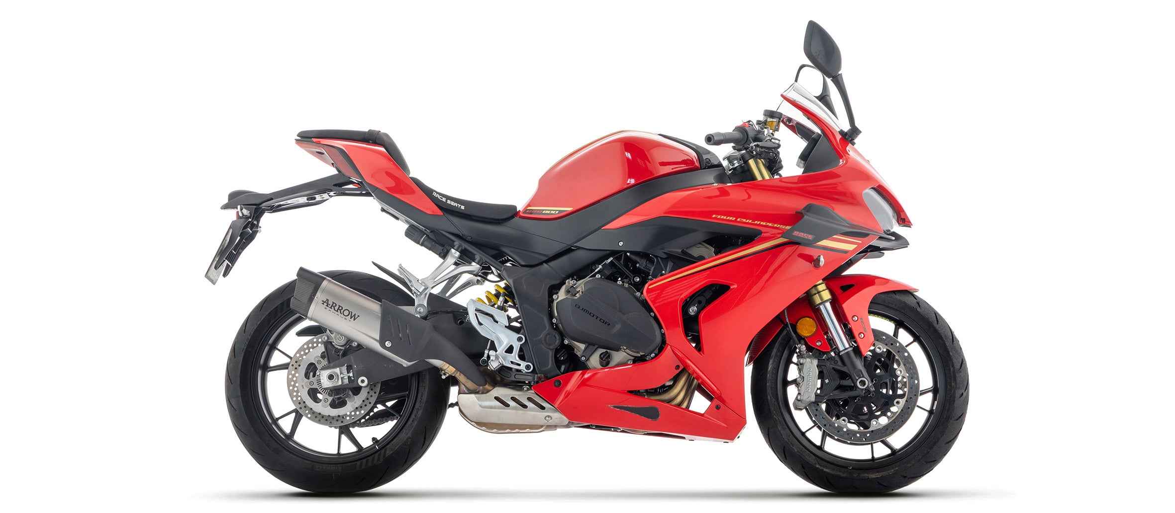 Terminale Indy Race EVO titanio con fondello carby per QJMOTOR SRK 800 RR 2024/2025 - Arrow (71996PK)