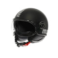 MOMODESIGN FGTR EVO E2206 Casco Jet Nero Opaco Argento – Doppia Visiera Omologato ECE 22.06