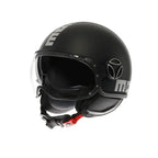 MOMODESIGN FGTR EVO E2206 Casco Jet Nero Opaco Argento – Doppia Visiera Omologato ECE 22.06