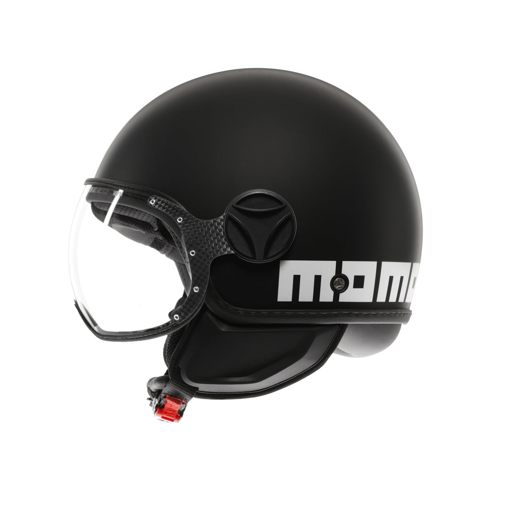 Momo Design FGTR Classic E2206 Casco Jet Nero Opaco/Bianco – Mono ECE 22.06 - Moon Bike - Vista 4