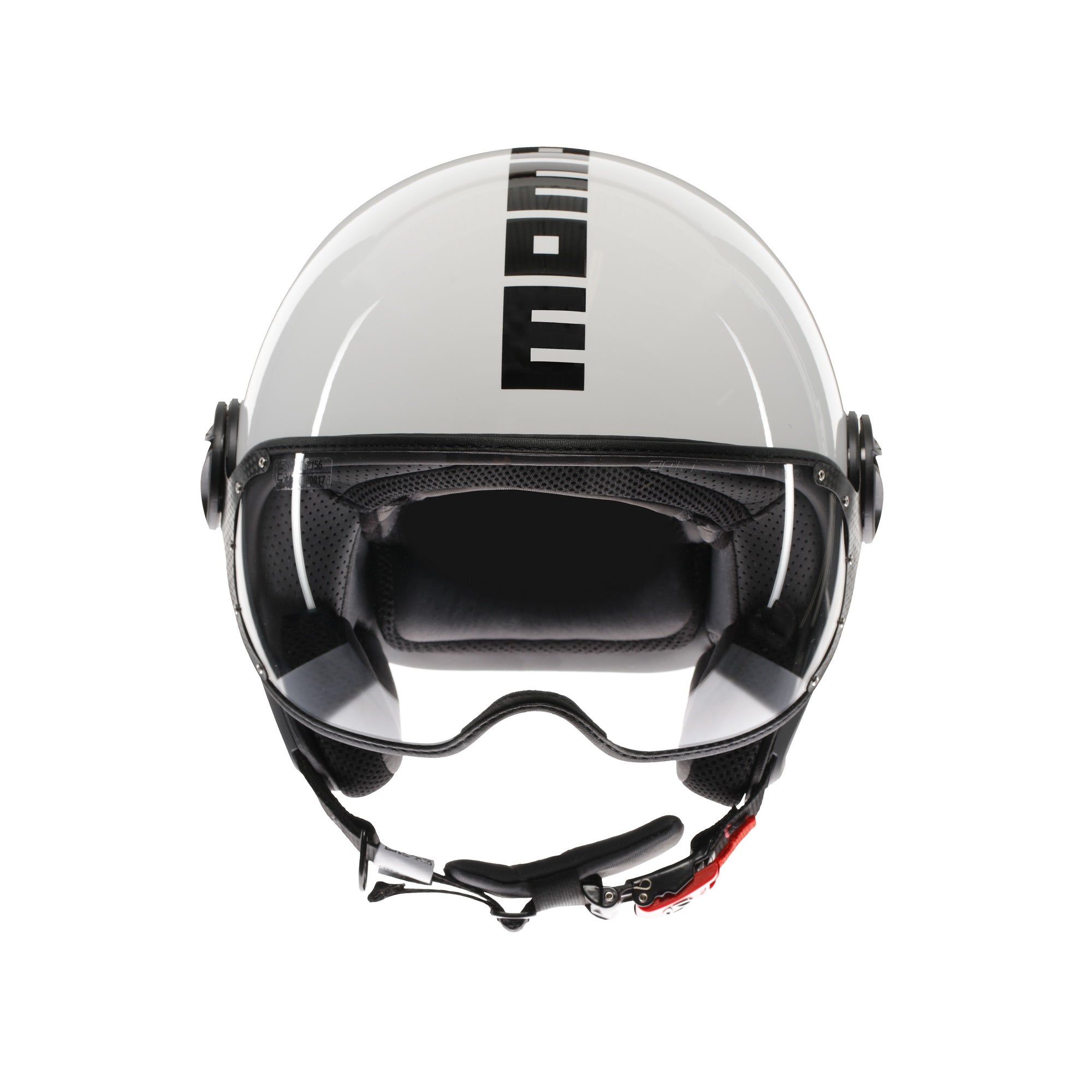 Casco Momo Design FGTR Classic Bianco Lucido Nero - vista principale
