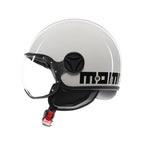 Casco Momo Design FGTR Classic Bianco Lucido Nero - vista frontale