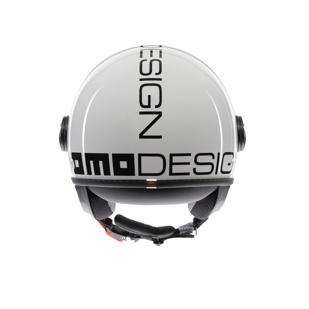 Casco Momo Design FGTR Classic Bianco Lucido Nero - dettaglio