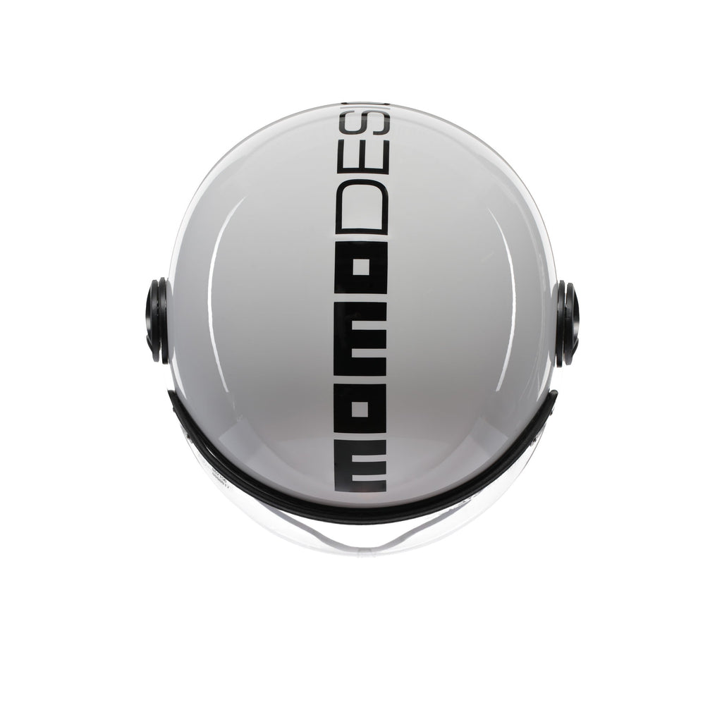Casco Momo Design FGTR Classic Bianco Lucido Nero - dettaglio visiera