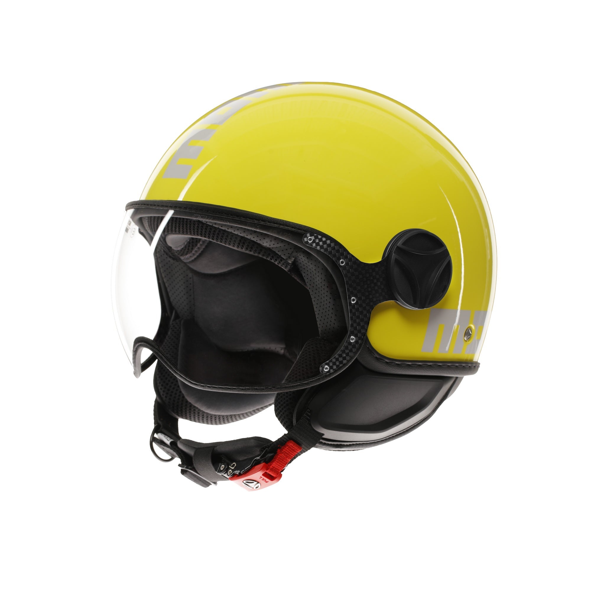 Casco Momo Design FGTR Classic Candy Giallo Bianco - vista laterale