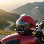 Momo Design FGTR Classic Candy E2206 Matte Red White Jet Helmet – Motorcycle Scooter