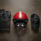 Momo Design FGTR Classic Candy E2206 Matte Red White Jet Helmet – Motorcycle Scooter