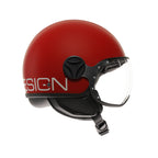 Casco Momo Design FGTR Classic Candy Rosso Opaco Bianco - vista posteriore