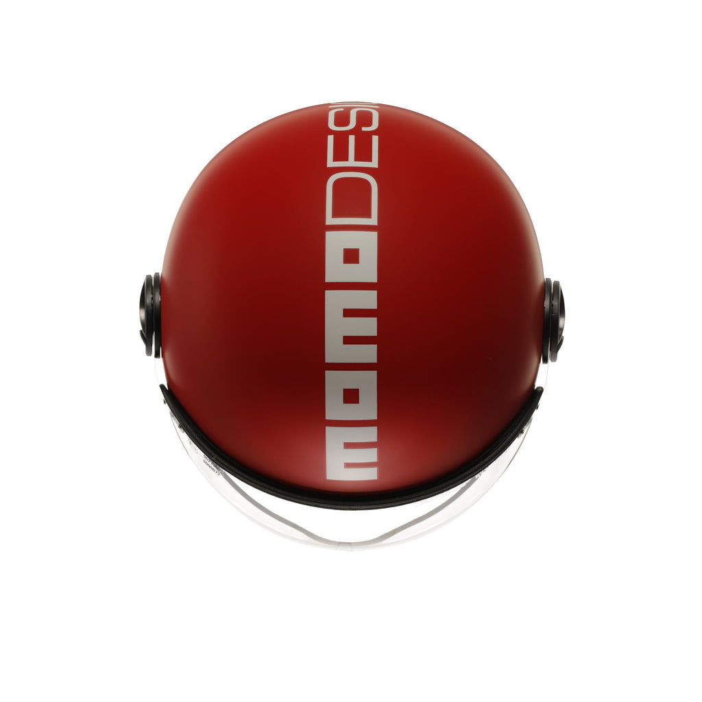 Casco Momo Design FGTR Classic Candy Rosso Opaco Bianco - dettaglio visiera
