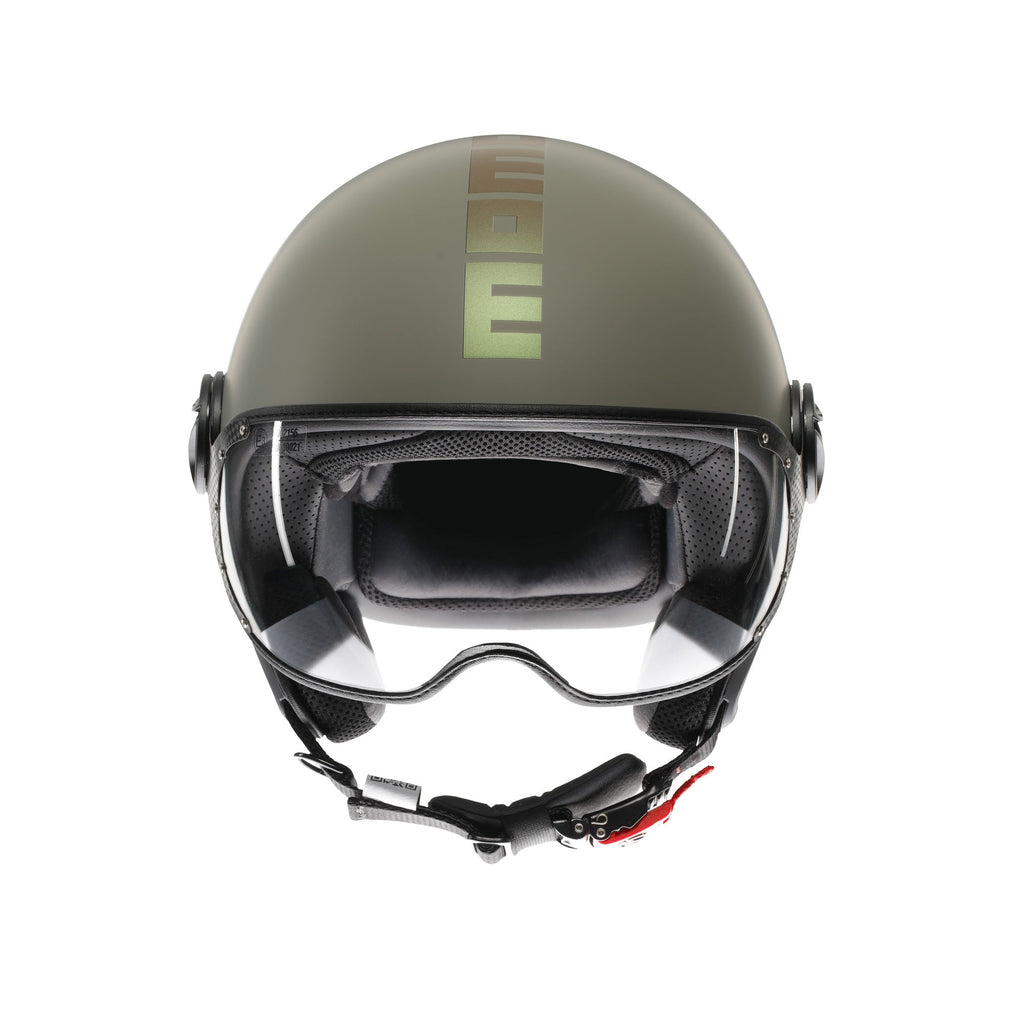 Momo Design FGTR Classic Flip Casco Jet Verde Opaco Bronzo – ECE 22.06 - Moon Bike - Vista 2