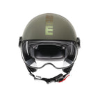 Momo Design FGTR Classic Flip Casco Jet Verde Opaco Bronzo – ECE 22.06 - Moon Bike - Vista 2