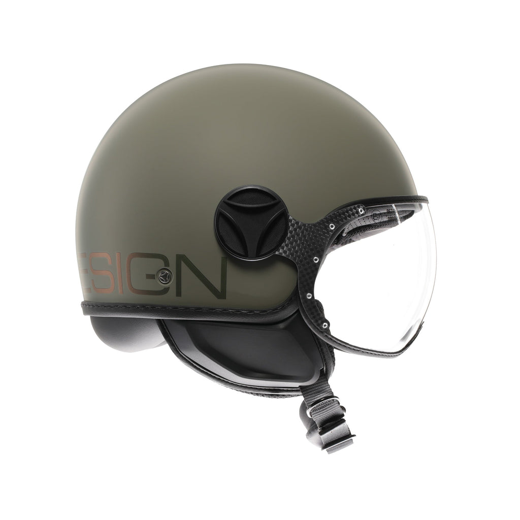 Momo Design FGTR Classic Flip Casco Jet Verde Opaco Bronzo – ECE 22.06 - Moon Bike - Vista 3