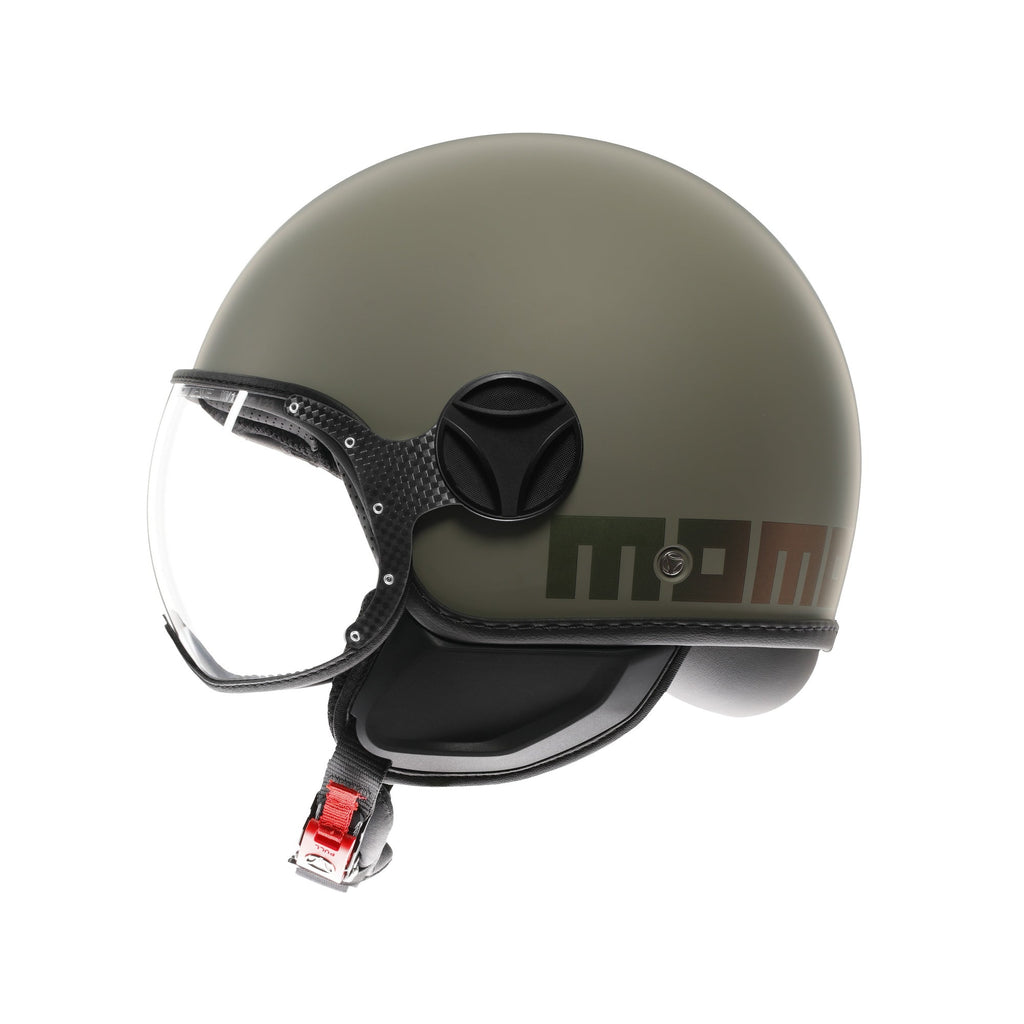 Momo Design FGTR Classic Flip Casco Jet Verde Opaco Bronzo – ECE 22.06 - Moon Bike - Vista 4
