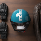 Momo Design FGTR Classic Candy Jet Helmet Lake Blue / Gloss White – ECE 22.06 ABS Shell