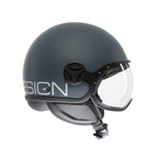 Momo Design FGTR Classic Candy Casco Jet Ottanio Opaco Grigio Bianco – ECE 22.06 ABS Visiera - Moon Bike - Vista 3