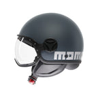 Momo Design FGTR Classic Candy Casco Jet Ottanio Opaco Grigio Bianco – ECE 22.06 ABS Visiera - Moon Bike - Vista 4