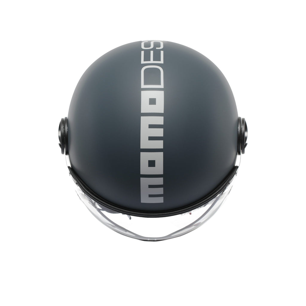 Momo Design FGTR Classic Candy Casco Jet Ottanio Opaco Grigio Bianco – ECE 22.06 ABS Visiera - Moon Bike - Vista 6