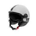 Momo Design FGTR EVO E2206 Casco Jet Bianco Quarzo Nero – Doppia Visiera - Moon Bike - Vista 2