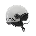 Casco Momo Design FGTR EVO Bianco Quarzo Nero - vista posteriore