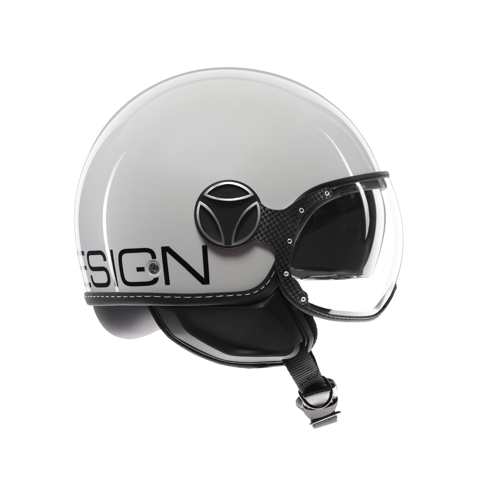 Casco Momo Design FGTR EVO Bianco Quarzo Nero - vista posteriore
