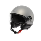 Casco Momo Design FGTR EVO HIP Grigio Opaco Texture Ceruleo - vista laterale