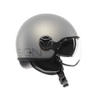 Casco Momo Design FGTR EVO HIP Grigio Opaco Texture Ceruleo - vista posteriore