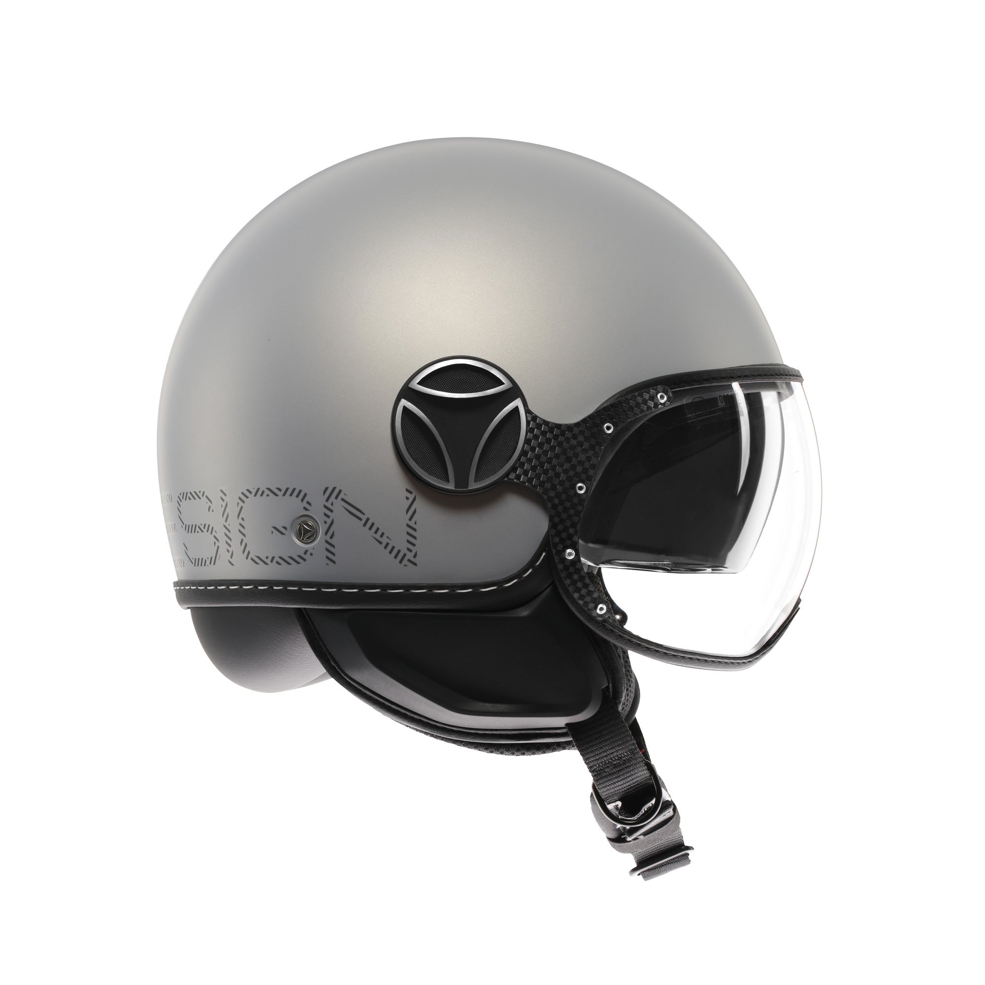 Casco Momo Design FGTR EVO HIP Grigio Opaco Texture Ceruleo - vista posteriore