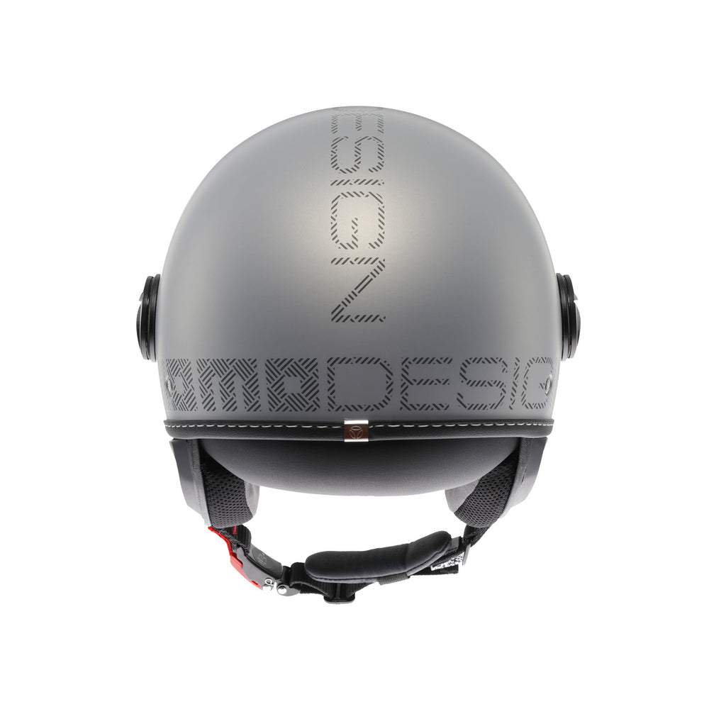 Casco Momo Design FGTR EVO HIP Grigio Opaco Texture Ceruleo - dettaglio visierino solare