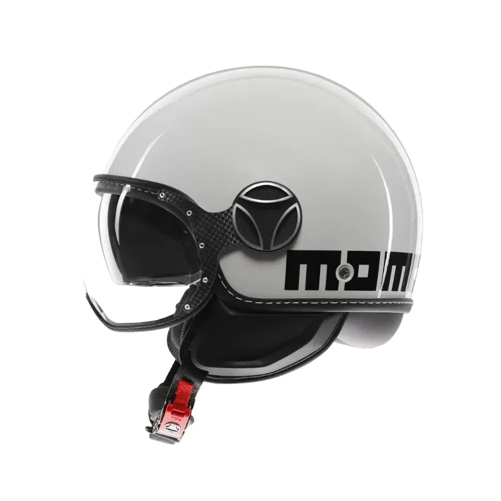 Momo Design Momo Design FGTR EVO E2206 Casco Jet Bianco Quarzo Lucido/Nero – Doppia Visiera Nero Caschi aperti - Moon Bike - Vista 2