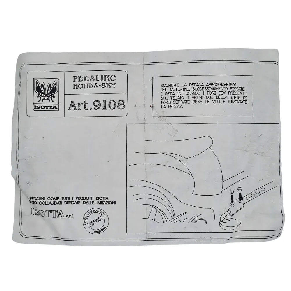Isotta A9108 Coppia Poggiapiedi Posteriori – Honda Sky 50 (1997-2004) Made in Italy