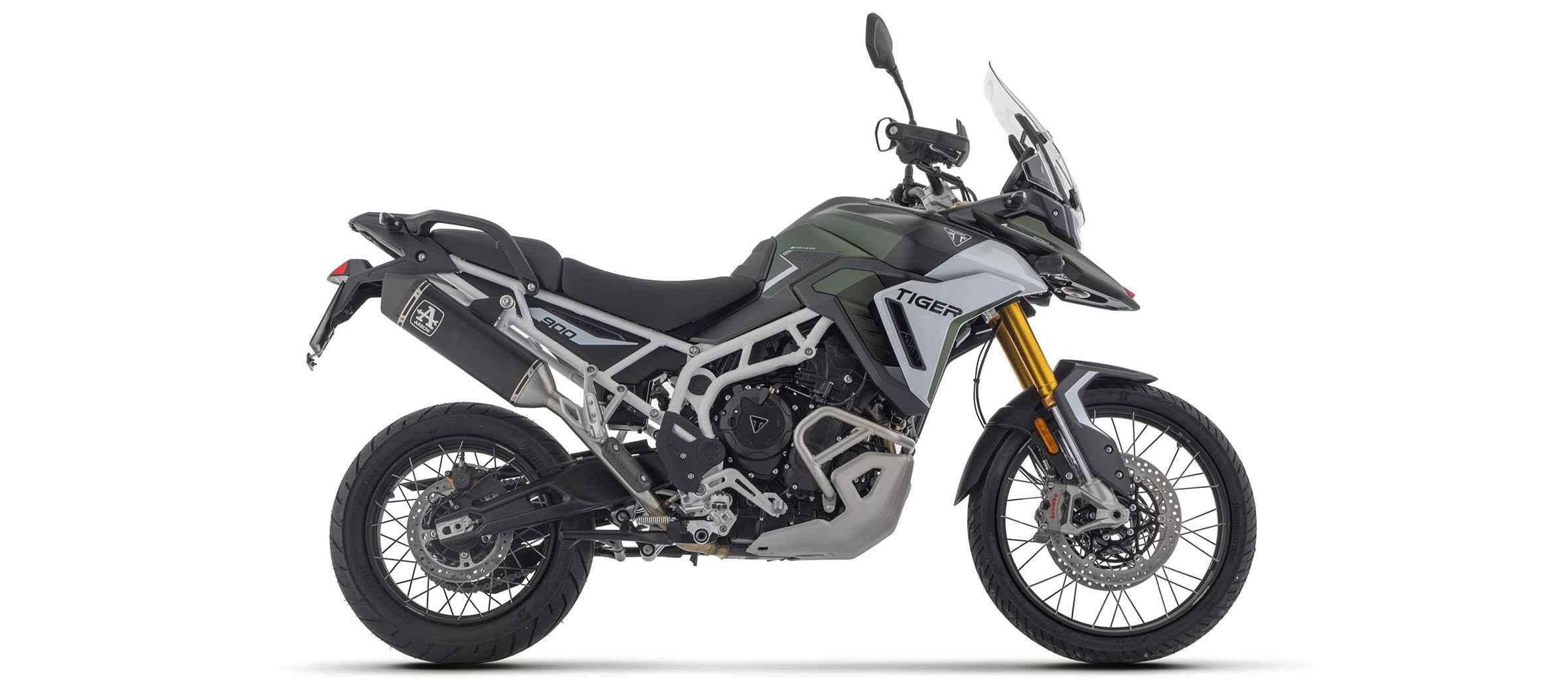 Terminale Veloce in alluminio Dark per Triumph TIGER 900 GT / GT PRO 2024/2026 - Arrow (72506VAN)