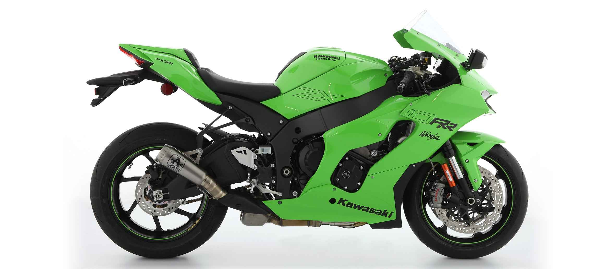 Terminale Pro-Race titanio con raccordo in titanio per Kawasaki ZX-10R / ZX-10RR 2021/2024 - Arrow (71928PR)