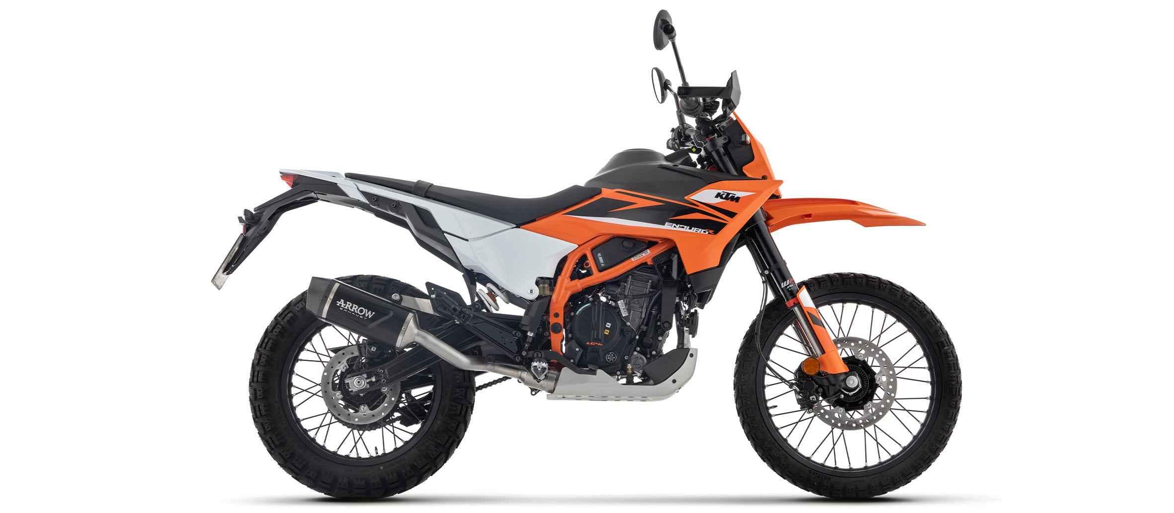 Terminale Indy Race EVO alluminio Dark con fondello carby per KTM 125 Enduro R / SMC-R 2025/2026 - Arrow (72672AKN)