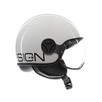 Casco jet Momo Design FGTR Classic Mono bianco/nero, vista laterale destra