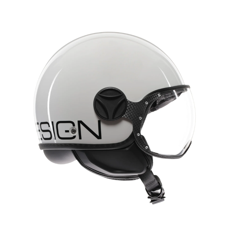 Casco jet Momo Design FGTR Classic Mono bianco/nero, vista laterale destra