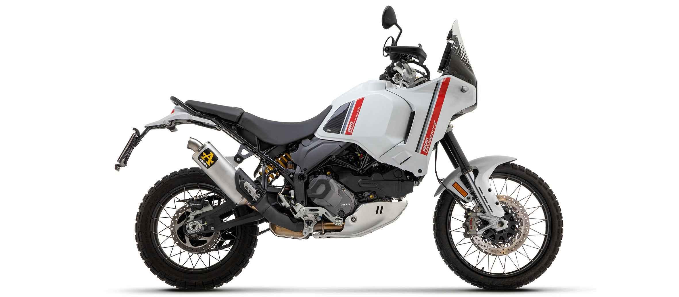 Terminale Indy Race alluminio con fondello inox per Ducati Desert X 950 2022/2025 - Arrow (72638AO)
