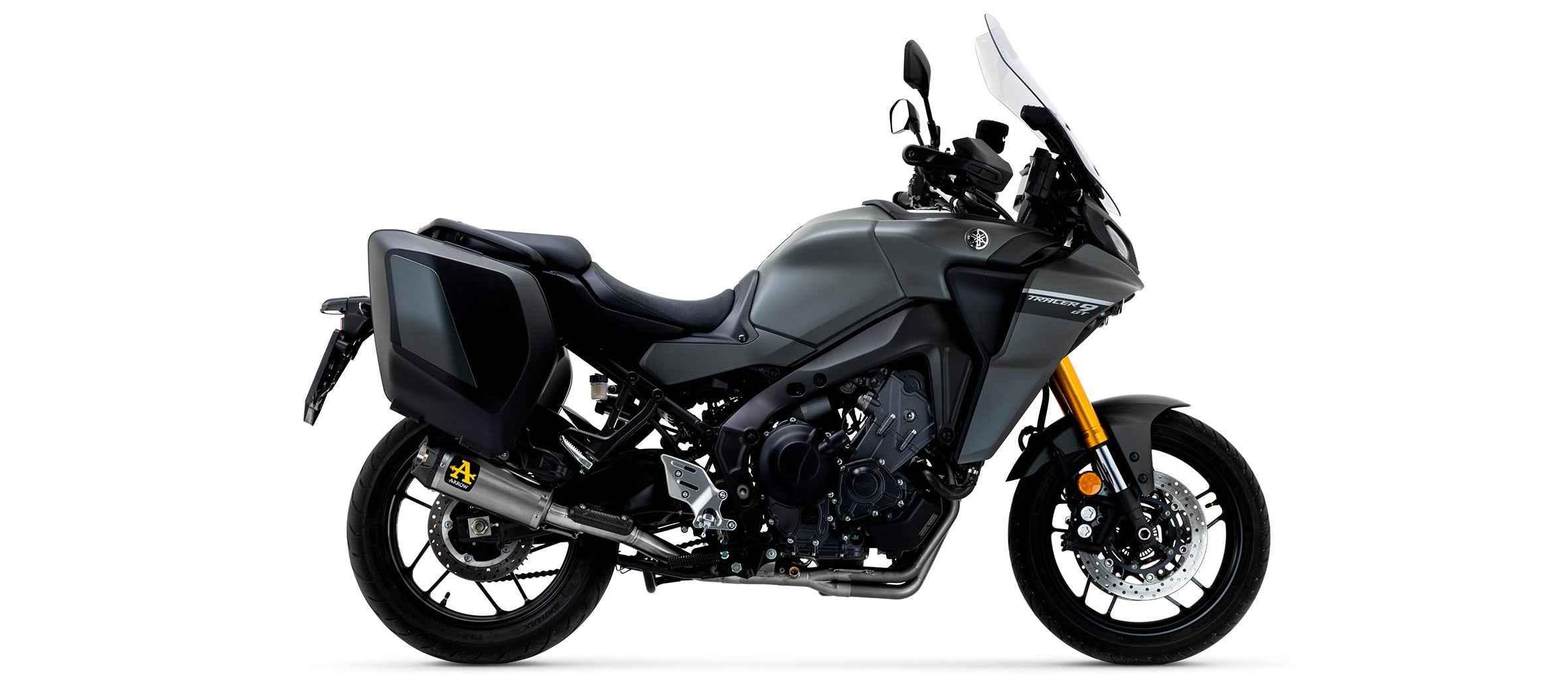 Terminale Works in titanio con fondello carby per Yamaha TRACER 9 GT 2021/2024 - Arrow (71935PK)