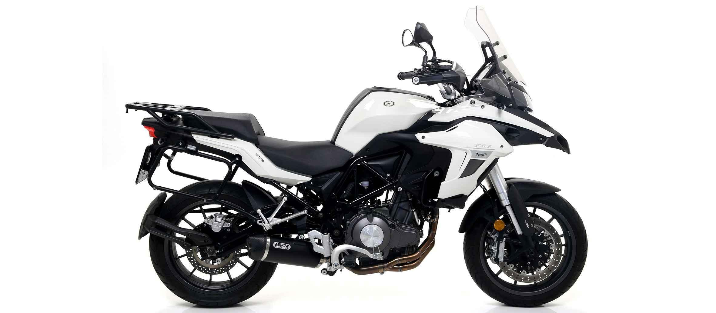 Terminale Race-Tech alluminio Dark con fondello carby per Benelli TRK 502 2017/2020 - Arrow (71878AKN)
